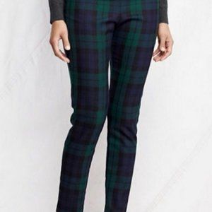 Lands' End Blackwatch Slim Leg Wool Green Navy Plaid Pants